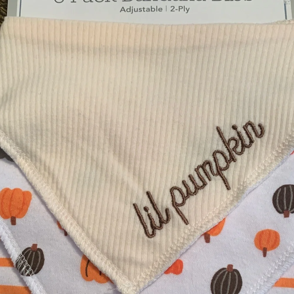 🆕- BY MODERN BABY 3 PACK FALL BANDANA BIBS